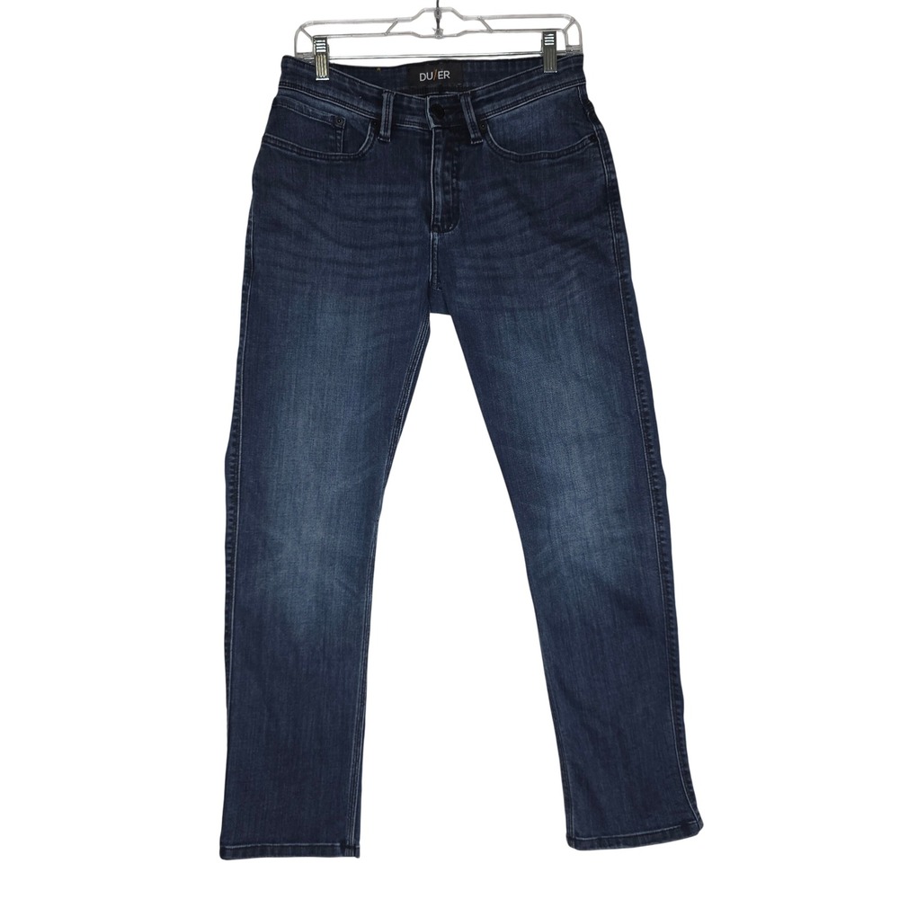 DUER Performance Denim Jeans Mens 28 x 30 SlimFit DarkWash GrungeComfy WellLoved